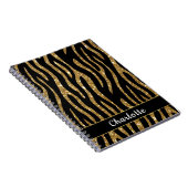 Modernes Glittery Gold Tiger Strip Notizblock (Rechte Seite)
