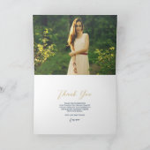 Modernes Glitz-Abschluss-Foto danken Ihnen Dankeskarte (Innenseite)