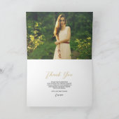 Modernes Glitz Abschluss Foto Vielen Dank Dankeskarte (Innenseite)