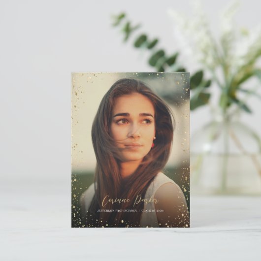 Modernes Glitz Abschluss Foto Vielen Dank Postcard Postkarte (Stehend Vorderseite)