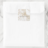 Modernes Glitzer aus weißem Marmor Quadratischer Aufkleber (Tasche)