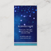 Modernes Glitzer Bokeh Make-upkünstler-Blau Visitenkarte (Rückseite)