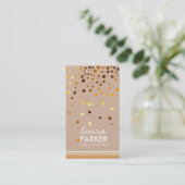 Modernes Glitzer Bokeh Make-upkünstler-Grün Visitenkarte (Stehend Vorderseite)