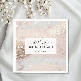 Modernes Glitzer Brautparty Serviette