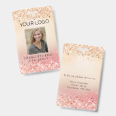 Modernes Glitzer Gold Employee Foto ID Abzeichen Ausweis (Vorder- & Rückseite)