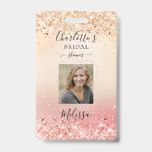 Modernes Glitzer-Gold-Rosegold-Abzeichen (Imitate) Ausweis