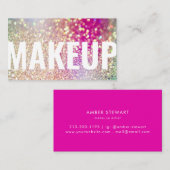 Modernes Glitzer Holographic Iridescent Make-up Visitenkarte (Vorne/Hinten)