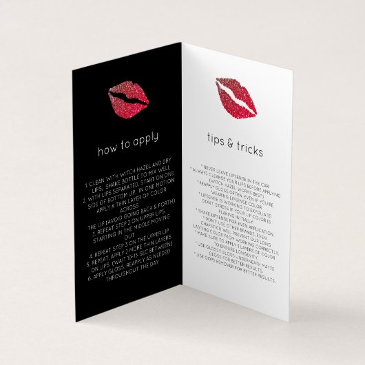 Modernes Glitzer Lip Gloss Boss Makeup Visitenkarten (Innenseite)