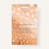 Modernes Glitzer Mitarbeiter Foto ID Abzeichen Ausweis (Rückseite)