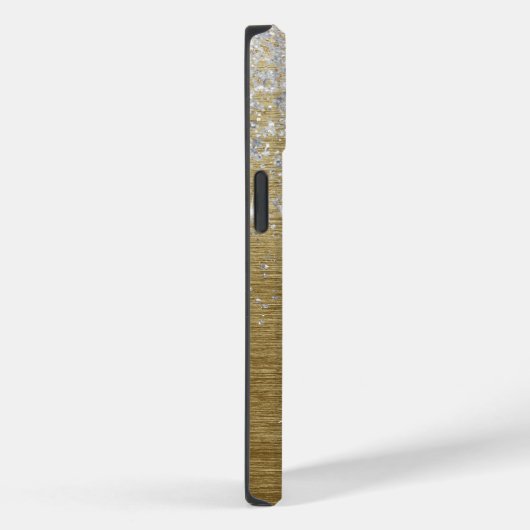 Modernes Glitzer-Monogramm aus vergoldetem Metall Case-Mate iPhone Hülle (Rückseite / Rechts)