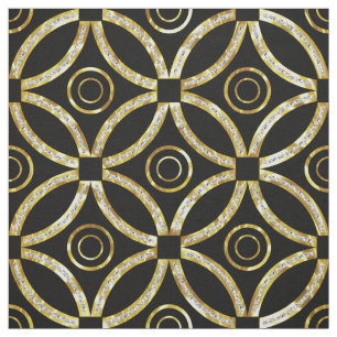 Modernes Glitzer-Muster aus Gold und Weiß-Imitat Stoff