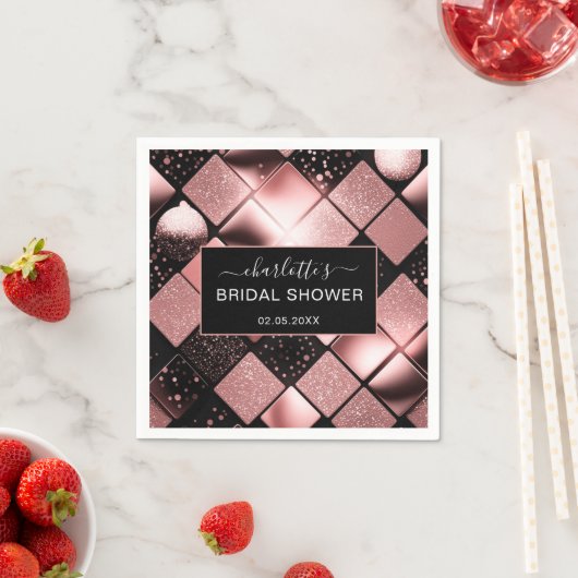 Modernes Glitzer Muster Brautparty Serviette (Beispiel)