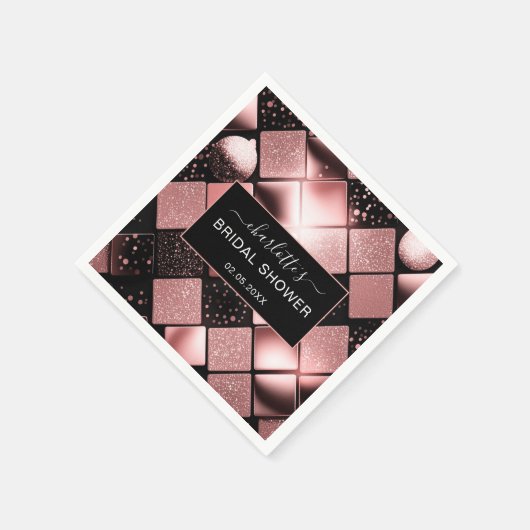 Modernes Glitzer Muster Brautparty Serviette (Ecke)