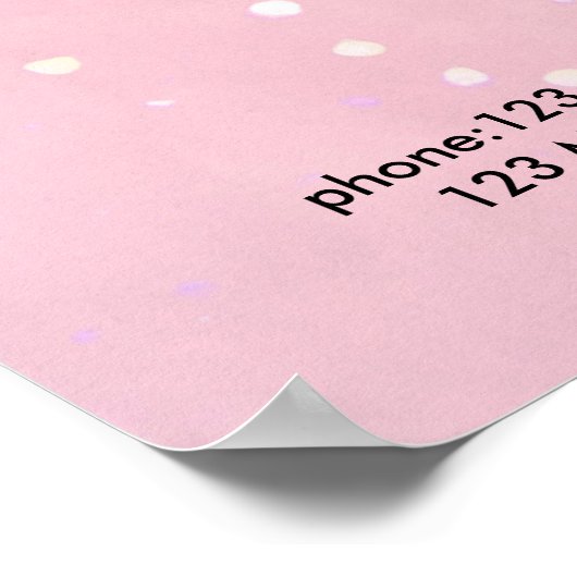 Modernes Glitzer-Preisschild Poster (Ecke)