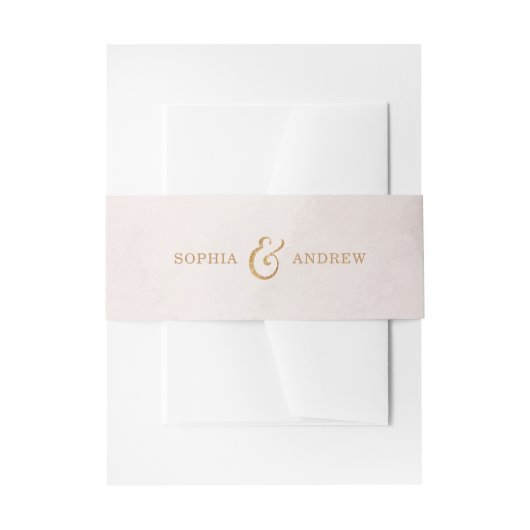 Modernes Glitzer Rose Gold Hochzeitsmonogramm Einladungsbanderole (Vorderseite Beispiel)