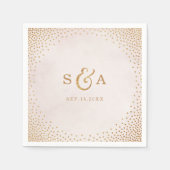 Modernes Glitzer Rose Gold Hochzeitsmonogramm Serviette (Vorderseite)