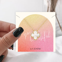 Modernes Glitzer Schmuck Necklace Display Quadratische Visitenkarte