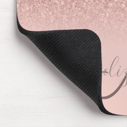 Modernes Glitzer Sequin Ombre Cool Monogram Mousepad (Ecke)