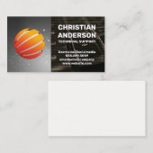 Modernes Globe-Logo | Binäre Code-Tastatur Visitenkarte (Vorne/Hinten)