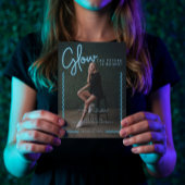 Modernes Glow Script Blue Neon Wavy Graduate Foto Ankündigung