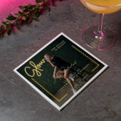 Modernes Glow Script Yellow Neavy Graduate Foto Serviette