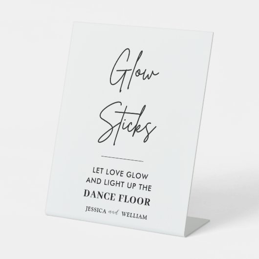 Modernes Glow Stick Sign Wedding Gelassen Liebe Gl Sockelschild (Vorderseite)