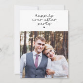 Modernes Glück je nach Script Herz Foto Party Einladung (Vorderseite)