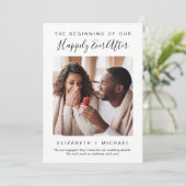 Modernes Glück nach dem Foto Verlobung Ankündigung (Stehend Vorderseite)