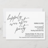 Modernes Glück nach dem Party Hochzeitsempfang Einladung (Vorderseite)