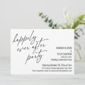 Modernes Glück nach dem Party Hochzeitsempfang Einladung (Stehend Vorderseite)