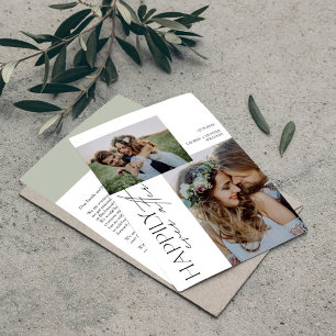 Modernes Glück nach der Hochzeit des Fotos Ankündigung