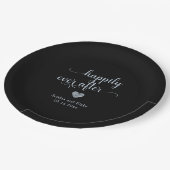 Modernes Glück nach Hochzeit Pappteller (Schrägansicht)