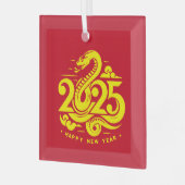 Modernes glückliches chinesisches Neujahr der Schl Ornament Aus Glas (Vorderseite links)