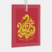 Modernes glückliches chinesisches Neujahr der Schl Ornament Aus Glas (Vorderseite Rechts)
