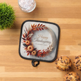 Modernes glückliches Dankeschön für Blumenreath Topflappen