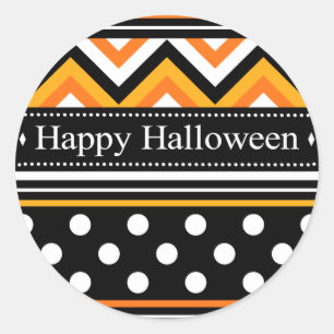 Modernes glückliches Halloween-Muster Runder Aufkleber
