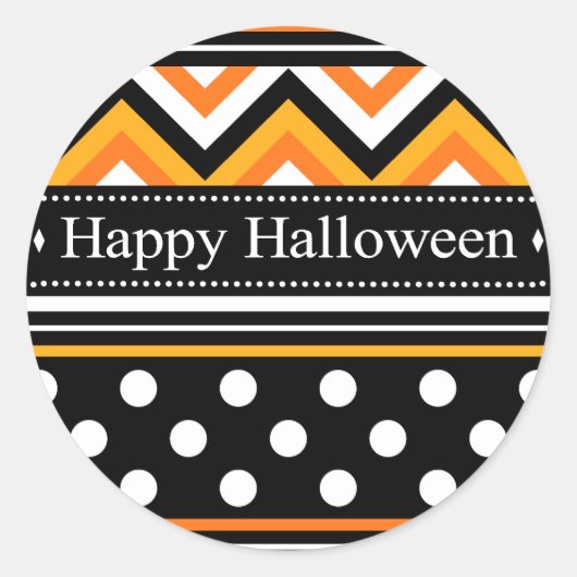 Modernes glückliches Halloween-Muster Runder Aufkleber (Vorderseite)