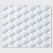 Modernes glückliches Hanukkah Typografie Herz Geschenkpapier (Flach)