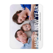 Modernes glückliches neues Jahr-Foto Magnet (Vertikal)