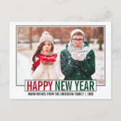 Modernes glückliches neues Jahr-Foto Postkarte (Vorderseite)