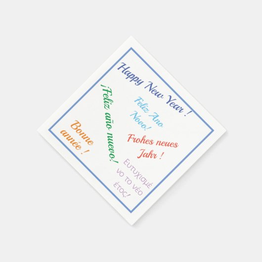Modernes glückliches neues Jahr in verschiedenen S Serviette (Ecke)