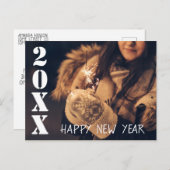 Modernes, glückliches Neujahr 2023 Glitzern Foto Postkarte (Vorne/Hinten)