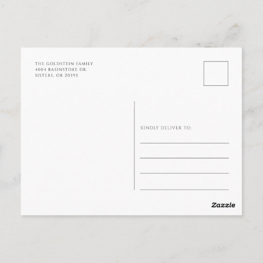 Modernes, glückliches Neujahrsgeschenk handgeschri Postkarte (Rückseite)