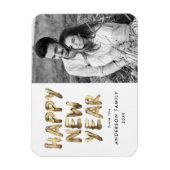 Modernes glückliches New Year Gold Letted Foto Magnet (Vertikal)