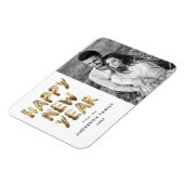 Modernes glückliches New Year Gold Letted Foto Magnet (Linke Seite)