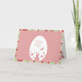 Modernes glückliches Ostereier Pastell Pink Feiertagskarte