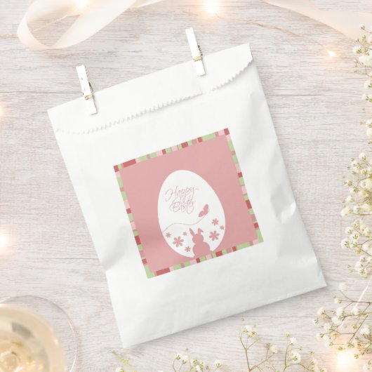 Modernes glückliches Ostereier Pastell Pink Geschenktütchen (Ausgeschnitten)