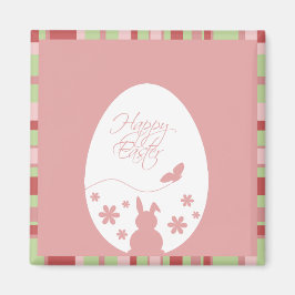 Modernes glückliches Ostereier Pastell Pink Magnet