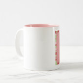 Modernes glückliches Ostereier Pastell Pink Zweifarbige Tasse (Vorderseite Links)