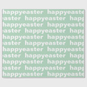 Modernes glückliches Ostern Grün und Weiß Oster Geschenkpapier (Flach)